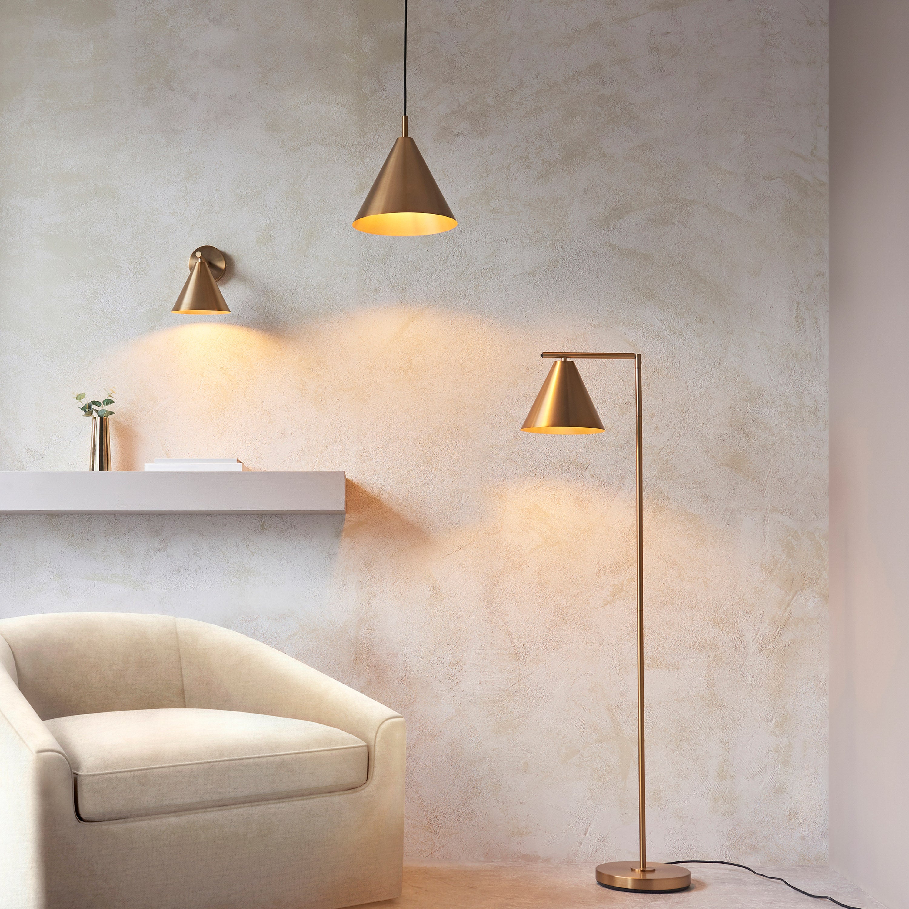 Ariana Antique Brass Floor Lamp